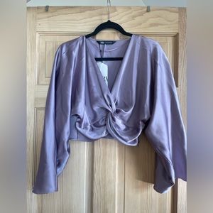 Zara silky purple top